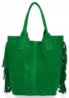 Kožené kabelka shopper bag Vittoria Gotti dračia zelená B16