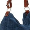 Kožené kabelka univerzálna Genuine Leather 17 tmavo modrá