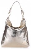 Kožené kabelka shopper bag Vittoria Gotti zlatá V4