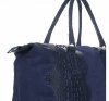 Kožené kabelka kufrík Genuine Leather tmavo modrá 1175