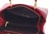 Kožené kabelka kufrík Genuine Leather červená 1000