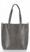 Kožené kabelka shopper bag Vittoria Gotti šedá VG803