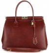 Kožené kabelka kufrík Genuine Leather hnedá 816(2