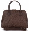 Kožené kabelka kufrík Genuine Leather čokoládová 80032