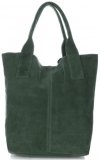 Kožené kabelka shopper bag Vittoria Gotti fľašková zelená V5190