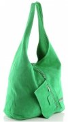 Kožené kabelka shopper bag Vittoria Gotti dračia zelená V8802
