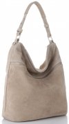 Kožené kabelka univerzálna Genuine Leather béžová 5577C