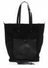 Kožené kabelka univerzálna Genuine Leather čierna 808036