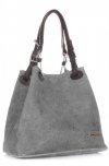 Kožené kabelka shopper bag Vittoria Gotti šedá V2050