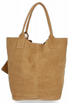 Kožené kabelka shopper bag Vittoria Gotti svetlo modrá V5190