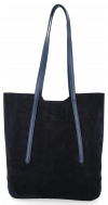 Kožené kabelka shopper bag Vittoria Gotti tmavo modrá V6590C