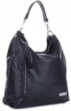 Kožené kabelka shopper bag Vittoria Gotti tmavo modrá V8420