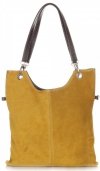 Kožené kabelka listonoška Genuine Leather horčicová 517