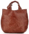 Kožené kabelka shopper bag Genuine Leather hnedá K216