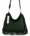 Kožené kabelka univerzálna Vittoria Gotti fľašková zelená B60