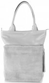 Kožené kabelka shopper bag Vittoria Gotti svetlo šedá V270