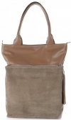 Kožené kabelka shopper bag Vittoria Gotti zemitá V270