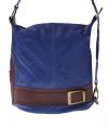 Kožené kabelka batôžtek Genuine Leather 6010 modrá
