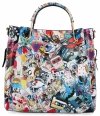Talianska Kožená Kabelka Módny Kufrík 5702-1 Multicolor/Biela