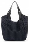 Kožené kabelka shopper bag Vittoria Gotti tmavo modrá V80050