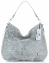 Kožené kabelka shopper bag Vittoria Gotti svetlo šedá V80013