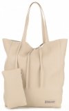 Kožené kabelka shopper bag Vittoria Gotti béžová V775