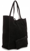 Kožené kabelka shopper bag Vera Pelle čierna 601