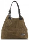 Kožené kabelka shopper bag Vittoria Gotti khaki V80047