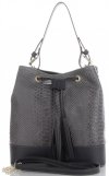 Kožené kabelka shopper bag Vittoria Gotti šedá V344