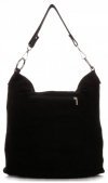 Kožené kabelka shopper bag Genuine Leather čierna 1330