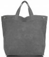 Kožené kabelka shopper bag Vera Pelle šedá A19