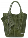 Kožené kabelka shopper bag Vittoria Gotti zelená B15