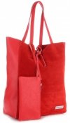 Kožené kabelka shopper bag Vittoria Gotti červená V602