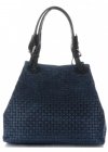 Kožené kabelka shopper bag Vittoria Gotti tmavo modrá V80047
