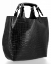 Kožené kabelka shopper bag Vittoria Gotti čierna VG804