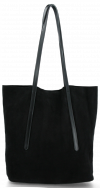 Kožené kabelka shopper bag Vittoria Gotti čierna V6590C