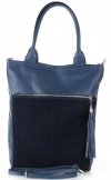 Kožené kabelka shopper bag Vittoria Gotti modrá V270