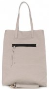 Kožené kabelka shopper bag Vittoria Gotti svetlo šedá V8622