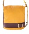 Kožené kabelka batôžtek Genuine Leather žltá 6010