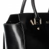 Kožené kabelka kufrík Genuine Leather čierna 2222