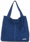 Kožené kabelka shopper bag Vittoria Gotti modrá V501