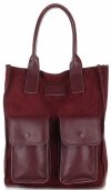 Kožené kabelka shopper bag Vittoria Gotti bordová V27A