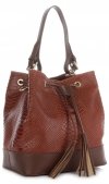 Kožené kabelka shopper bag Vittoria Gotti hnedá V344