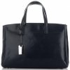 Kožené kabelka kufrík Genuine Leather tmavo modrá 3239