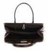 Kožené kabelka kufrík Genuine Leather čokoládová 816(2