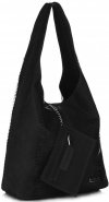 Kožené kabelka shopper bag Vittoria Gotti čierna V8804