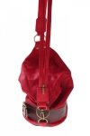 Kožené kabelka batôžtek Genuine Leather červená 6010