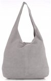 Kožené kabelka shopper bag Vittoria Gotti svetlo šedá V8802