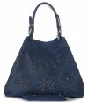 Kožené kabelka shopper bag Vittoria Gotti tmavo modrá V8913
