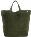 Kožené kabelka shopper bag Vera Pelle zelená A19